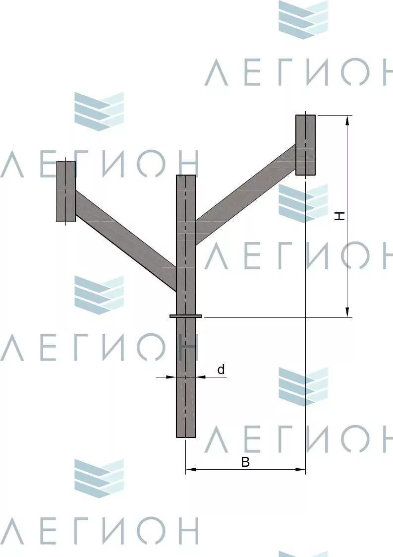 К98-0,5-0,3-0-5 кронштейн двухрожковый